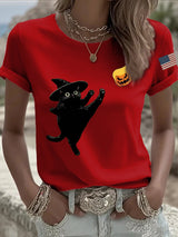 🔥Buy 3 Get 15% Off🔥Women's casual black cat FDT resistance T-shirt