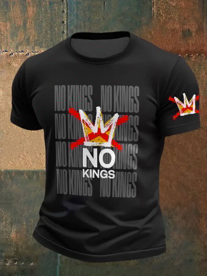 🔥Buy 3 Get 15% Off🔥Men's Retro No Kings In America Print T-Shirt