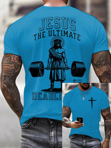 Men'S Casual "Jesus Is The Ultimate Deadlifter" Faith Short Sleeve T-Shirt