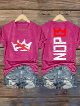 🔥Buy 3 Get 15% Off🔥Women's  Nope, No Kings In America Print T-shirt