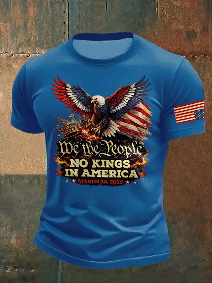 🔥Buy 3 Get 15% Off🔥Men's Retro We The People No Kings In America March 28 2026 Print T-Shirt