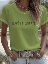 Women's V-Neck Retro I Can't... But I Know A Guy. Print T-Shirt