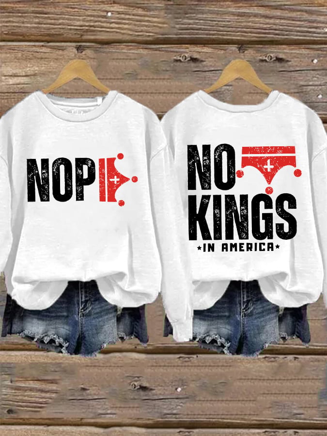 🔥Buy 3 Get 15% Off🔥Retro No Kings In America Print Sweatshirt