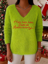 Women's Christmas Green Plush Art T-shirt