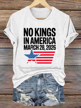 🔥Buy 3 Get 15% Off🔥Women's No Kings Day March 28 2026 Print T-Shirt