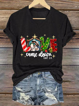 Women'S Casual Faith "Love Has Come" Printed Short-Sleeved T-Shirt