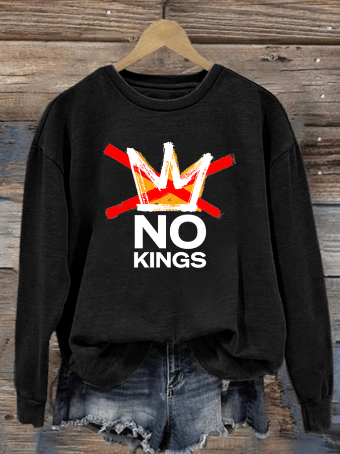 🔥Buy 3 Get 15% Off🔥Women's  America has No Kings Printed Casual Sweatshirt