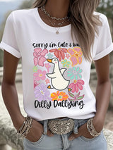 Women's Sorry I'm Late His Timing Not Mine Ecclesiastes 3:1 Funny Silly Goose T-Shirt