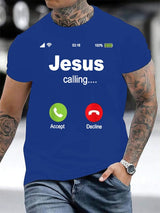 Men's Retro Jesus Calling Print T-Shirt