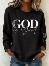 Women's Retro God Is Good Faith Printed Sweatshirt