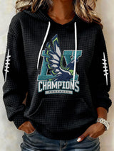 Women’s Football Graphic Waffle Knit Hoodie