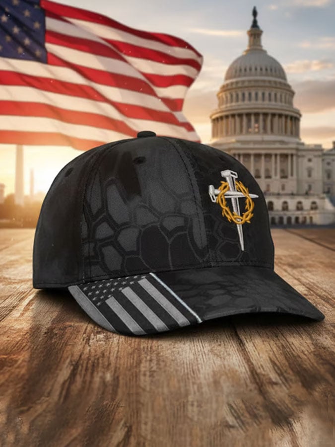 🔥Jesus 3 Nail Crown of Thorns Embroidered Typhoon Adjustable Christian Hat✝️