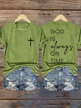 Women's God Is Always On Time T-Shirt