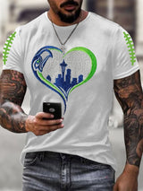 Men's Rugby Print Casual T-Shirt