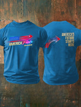 Men's Retro America Fest 2025 America's Future Starts Here Print T-Shirt