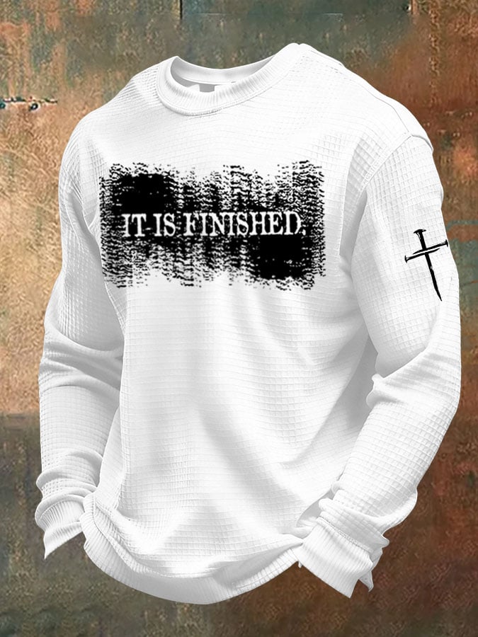 Men'S It is Finished Print Waffle T-Shirt