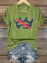 🔥Buy 3 Get 15% Off🔥Women's FDT NO KINGS Printed Casual V-Neck T-Shirt