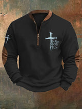 🔥Buy 3 Get 15% Off🔥Men's Jesus The Way The Truth The Life Printed Zip Collar Sweatshirt