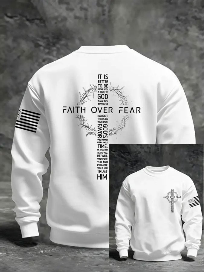 Men's Faith Print Casual Sweatshirt