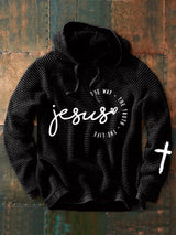 Men'S Jesus The Way The Truth The Life Print Long Sleeve Hoodie