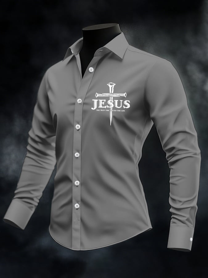 🔥Buy 3 Get 15% Off🔥Men's Jesus The Way The Truth The Life Print Casual Shirt
