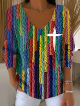 Women's Faith Art Print Drop Shoulder Sweater