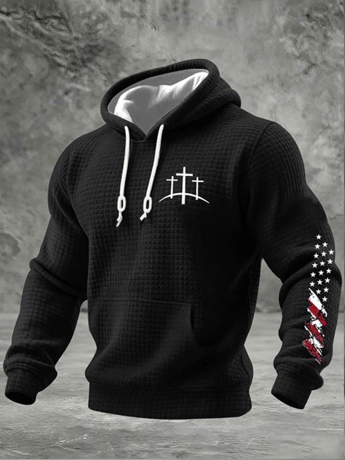 Men's Faith Print Checkered Hoodie