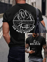 🔥Buy 3 Get 15% Off🔥Men's Faith Can Mountains Print Casual T-Shirt