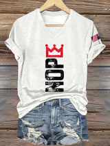 🔥Buy 3 Get 15% Off🔥V-Neck Retro No Kings Print T-Shirt