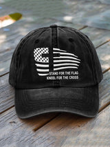 Unisex Faith Stand for the Flag Kneel for the Cross Print Hat