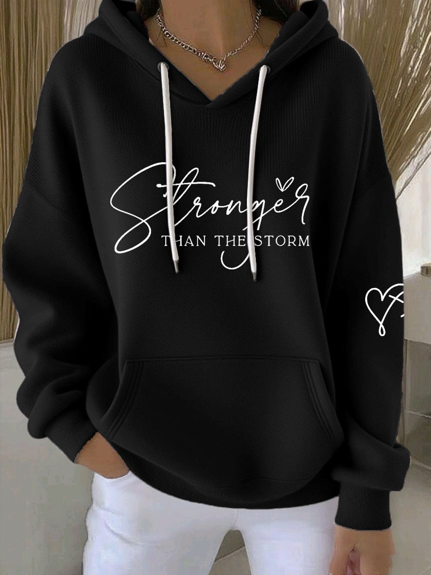 Women's Faith Striped Casual Hooded Sweatshirt