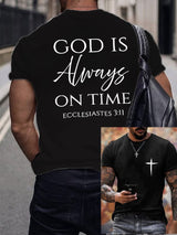 🔥Buy 3 Get 15% Off🔥Men's God Is Always On Time Printed Shirt
