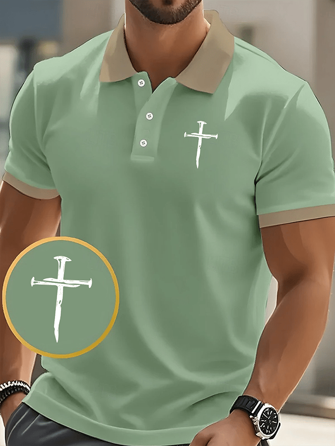 🔥Buy 3 Get 15% Off🔥Men's Faith Printed Casual Polo Shirt
