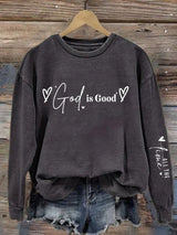 Women's God Is Good Printed Casual Sweatshirt