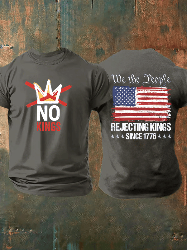 🔥Buy 3 Get 15% Off🔥Men's  No Kings, Rejecting Kings Since 1776, We The People T-Shirt