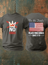 🔥Buy 3 Get 15% Off🔥Men's  No Kings, Rejecting Kings Since 1776, We The People T-Shirt