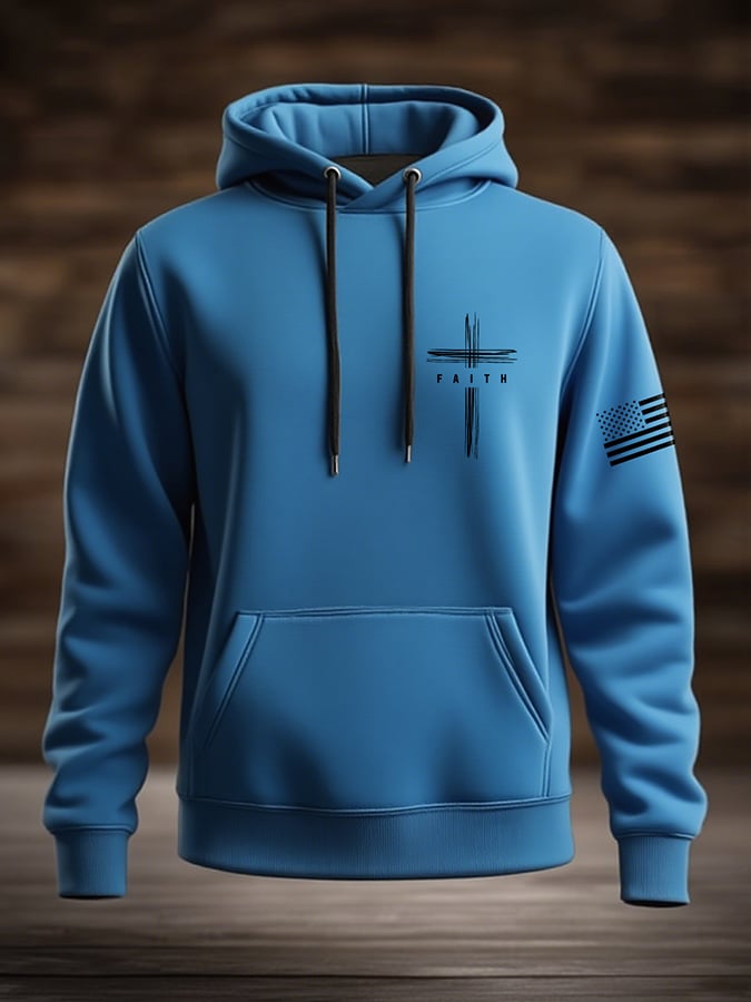 Men's Casual Solid Color Multi-Color Faith Hoodie