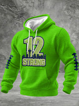 Men's Rugby Print Hooded Sweatshirt