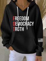 🔥Buy 3 Get 15% Off🔥Women's Casual FDT Freedom Democracy Truth  Hoodie