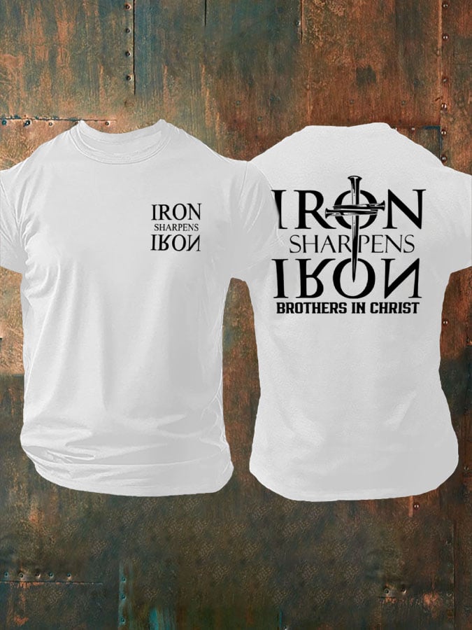 🔥Buy 3 Get 15% Off🔥🔥Hot Sale Picks 🔥Men's Iron Sharpen Iron Printed Christian T-shirt