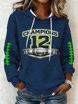 Women's Football Print Hoodie Sweatshirt