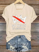 🔥Buy 3 Get 15% Off🔥V-neck Women's no kings in America Printed Casual T-Shirt