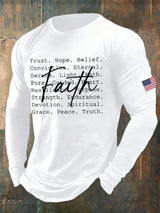 🔥Buy 3 Get 15% Off🔥Men's Casual Faith Print Long-Sleeved T-Shirt