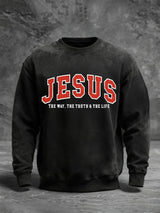 Men's JESUS THE WAY. THE TRUTH & THE LIFE. Print Casual Sweatshirt