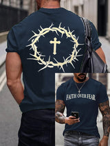🔥Buy 3 Get 15% Off🔥Men's Faith Over Fear Printed Casual T-Shirt