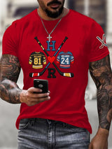Men's Hockey Romance Print T-Shirt