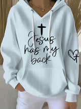 Women's Jesus Has My Back Print  Sweatshirts