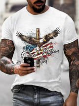 Men's casual faith graphic print short-sleeved T-shirt