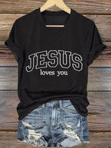 Women'S Casual Faith Printed Short-Sleeved T-Shirt