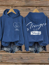 Retro Faith Mental Health Stronger Than The Storm Print Hoodie